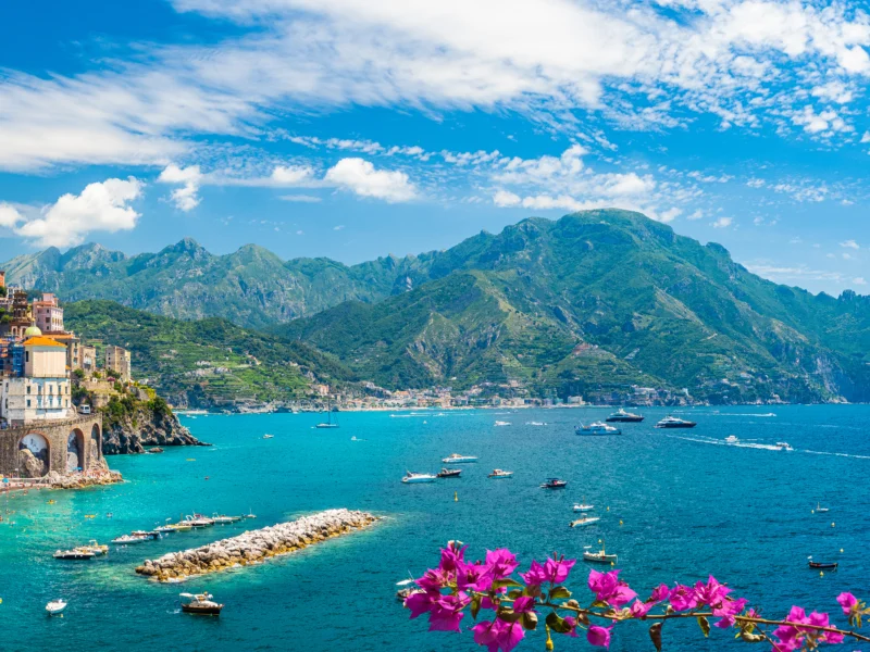 Landscape,With,Atrani,Town,At,Famous,Amalfi,Coast,,Italy