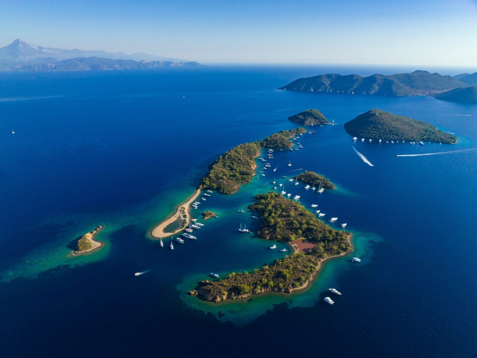Turkish,Maldives,Yassica,Islands,Drone,Photo,,Gocek,Fethiye,,Mugla,Turkiye