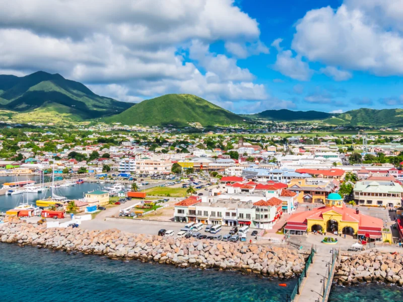 Saint,Kitts,And,Nevis,,Caribbean.,Panoramic,View,Of,Port,Zante,