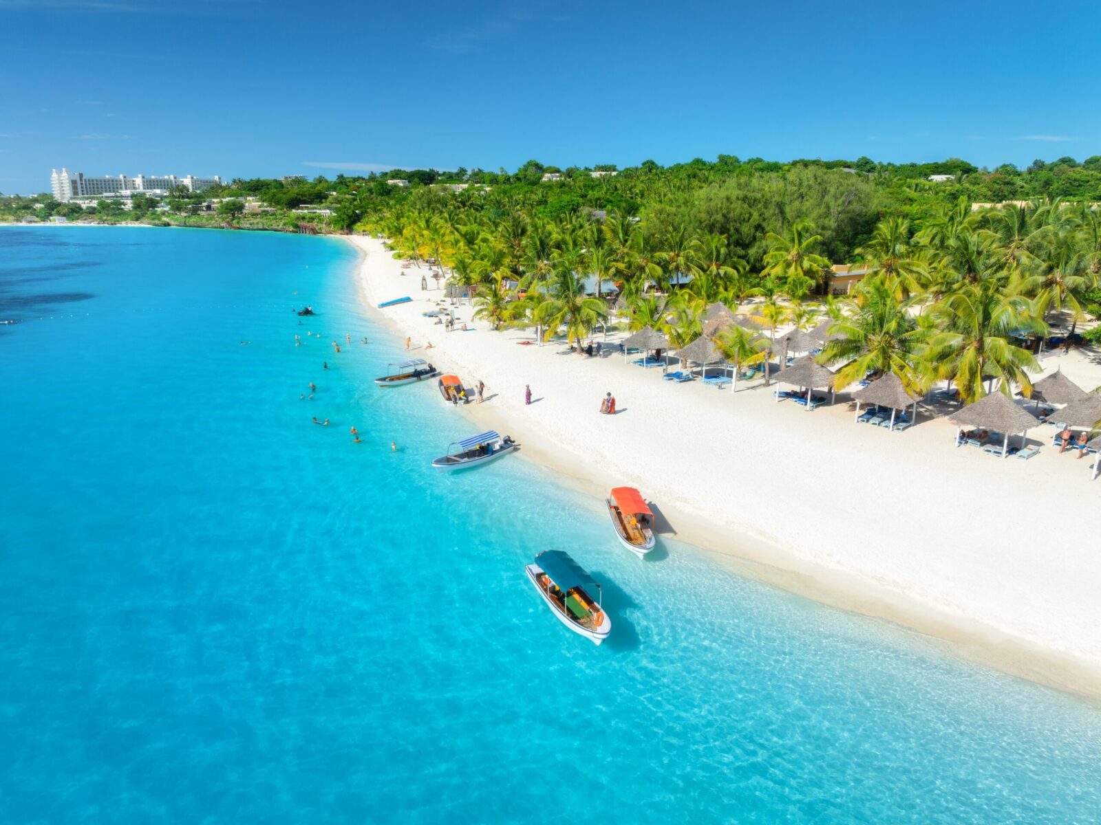 Aerial,View,Of,The,Boats,On,Tropical,Sea,Coast,With