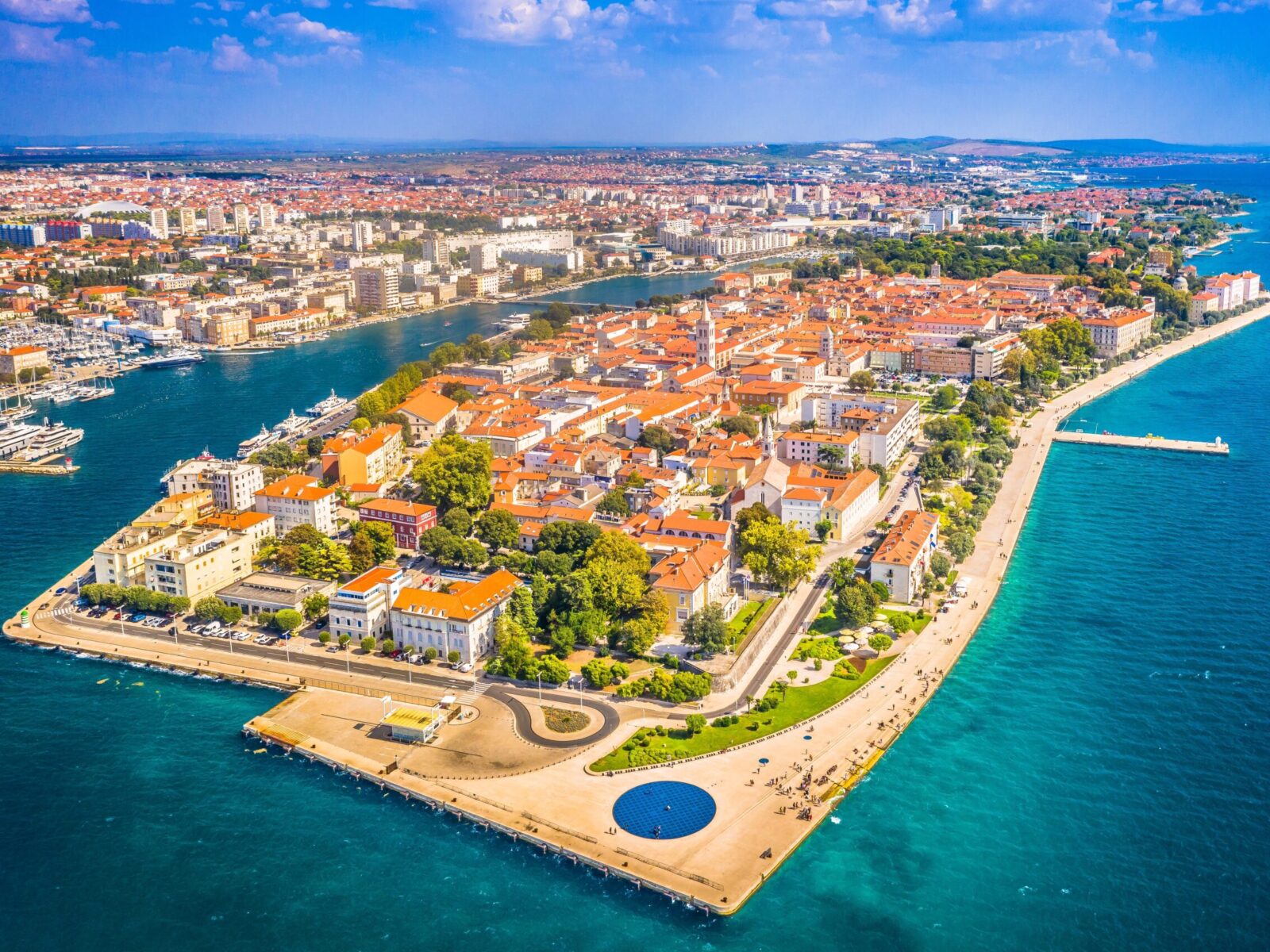 Drone,Photo,Of,Zadar,City,Surrounded,By,The,Adriatic,Sea